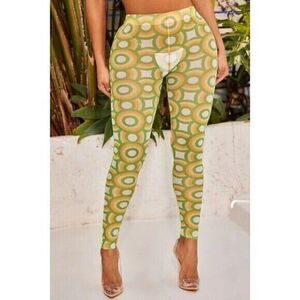 Forplay Green Mesh Swim Coverup Pant Size‎ Large